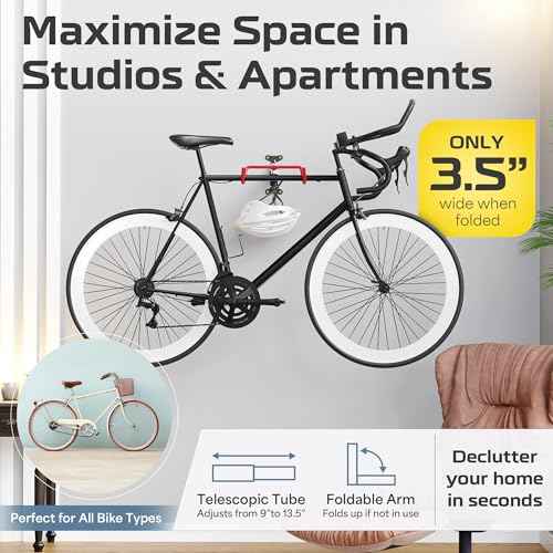 2 Pack Wall Mount Bike Rack Garage - Mountain Bike Wall Mount Horizontal Vertical Design with 66lbs Cap, Screws, Installation Manual - Secure Road Cycling Holder Storage, Bicycle Hanger for Home