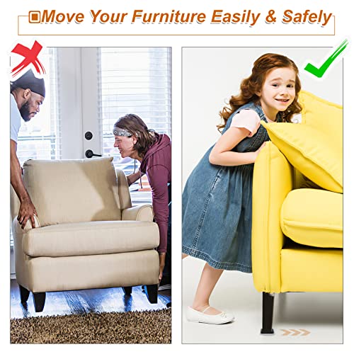 EASTWONDER 1-1/4 Inch 24 PCS Furniture Sliders for Carpet & Hardwood Floors - Easy Moving & Floor Protection