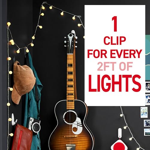 Command Indoor Mini Light Clips 90 Count - Damage-Free Holiday & Decor Hanging