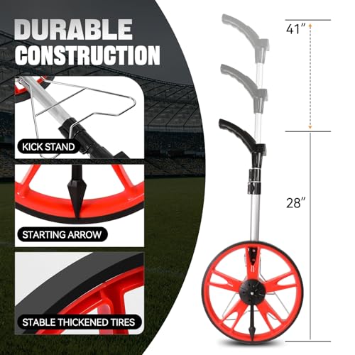 Auto Dynasty Digital Measuring Wheel 3-Section Folding with Backpack, Backlit LED Display