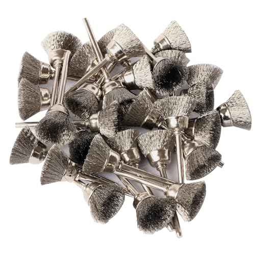 30 pcs Stainless Steel Cup Brushes Wire Brush Rust Paint Removal Bits Polishing for Rotary Tools (Cup Type)