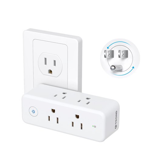 TROND Outlet Extender Surge Protector, 6 AC Outlet Splitter with 360° Rotating Plug, 1440J, 3-Sided Swivel Wall Plug Adapter with Power Switch, Multi Plug Expander for Home Office Travel