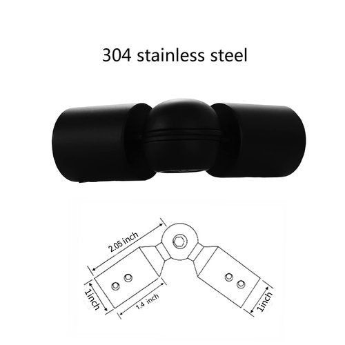 1" Window Corner Curtain Rod Connector 1 pcs Black, Adjustable Curtains Pole Hinged Elbow Rods Extender for Bay Window Curtain Rods or Corner Drapery Blinds Rods