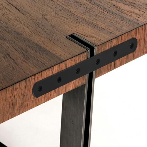 200x20mm Black Heavy Duty Metal Straight Braces Pack of 10 - Repair Plates for Wood & Furniture
