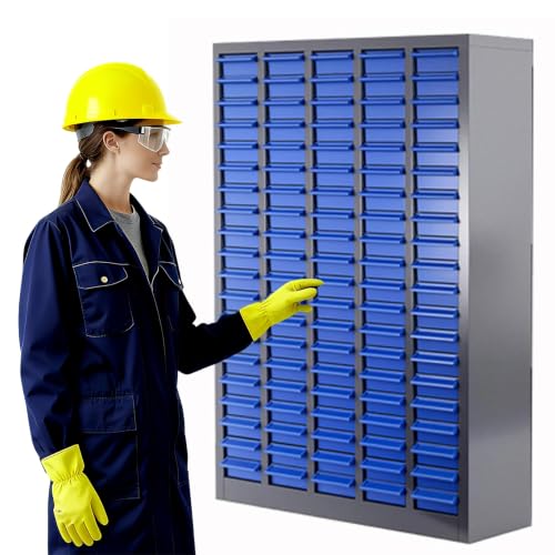 QUARPAL 100-Drawer Parts Cabinet - 500 Dividers, Steel Tool Storage Organizer