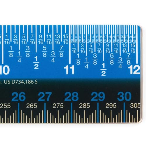 Victor 12-Inch Plastic Ruler with Dual-Color Metric & Standard Measurements - Non-Glare Straight Edge for School & Office, 1 Count