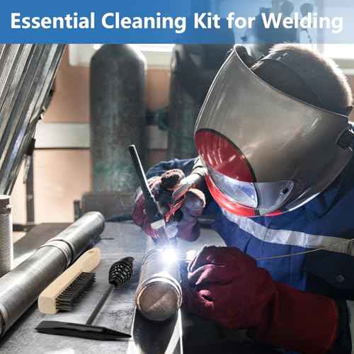 2 Pack Welding Chipping Hammer and Wire Brush Set ? 11" Hammer with Coil Spring Handle, Cone and Vertical Chisel and 9.8" Stainless Steel Brush for Slag, Spatter, Residue Removal