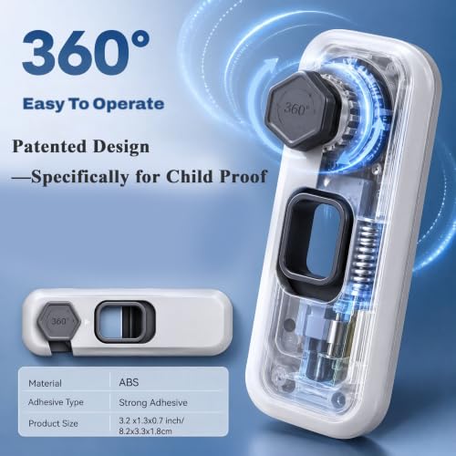 Wilbeva A-Grey 2-Pack Refrigerator & Child Safety Locks with Adhesive