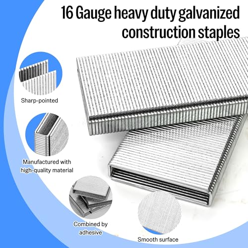 Meite 16 Gauge 7/16 Inch Standard Crown Staples 1 Inch Length – 10,010 PCS