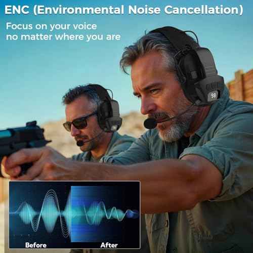 Bluetooth Adapter with Mic for Walker's Shooting Earmuffs, Rechargeable Wireless Bluetooth 5.4 Receiver for Hands-Free Call, 50H Battery Life (Black)