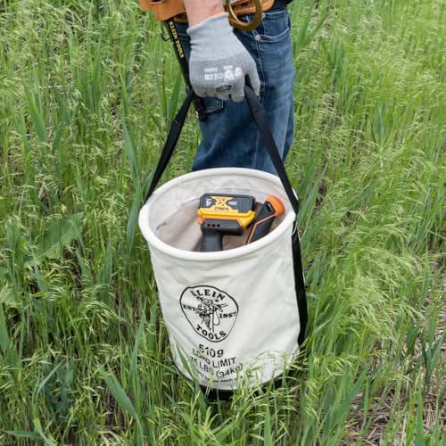 Klein Tools 5109 Canvas Straight-Wall Tool Bucket, No. 6 Canvas (75 lb) – Standard / Canvas Bucket