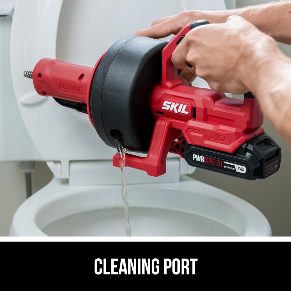 SKIL Power Snake Drain Cleaner Kit including 20V 2.0Ah Lithium Battery & 20V Charger - AU0225D-12