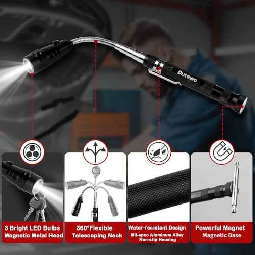 Gifts for Men LED Magnetic Pickup Tool Stocking Stuffers for Adults Extendable Magnetic Flashlight Cool Gadgets for Husband Dad Father Boyfriend Women Grandpa