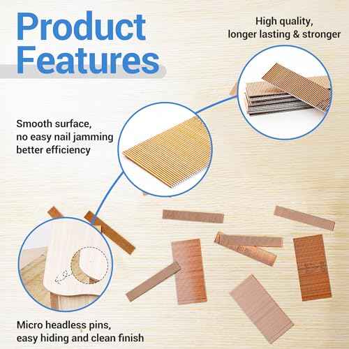 meite 23 Gauge Pin Nails, 1-3/8-Inch Micro Headless Pins for Pin Nailer - Galvanized Pins Nails for Nail Gun, Ideal for Fine Woodworking and Trim Work (10,000 Counts)