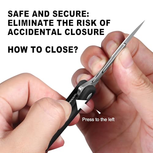 MINI-FREE-WOLF Scalpel Folding Knife with 5 Replacement Blades #24, EDC DIY Tool Small Pocket Knife for Men, Black Compact