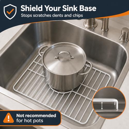 Better Houseware White Sink Protector Grid 16x12.3x1 Inches Kitchen Sink Mat