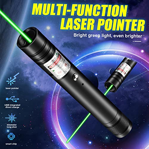 Green Laser Pointer High Power, Rechargeable Flashlight with Laser Pointer, Long Range Laser Pointer for Astronomy Construction and Outdoor Adventures