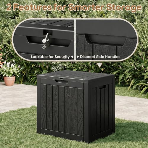 NUNU LAB 35 Gal Outdoor Waterproof Lockable Storage Box Black