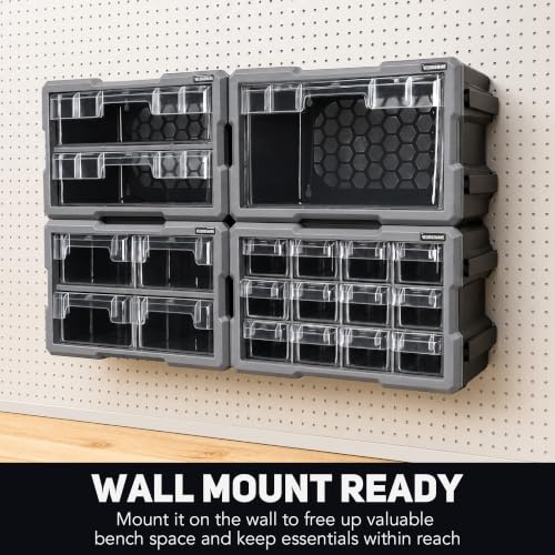 12-Drawer Modular Storage Organizer with Clear Drawers – Heavy-Duty Wall-Mount Cabinet by Velorgemane