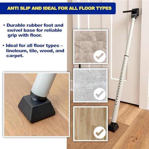 BRINKS Portable Adjustable Door Security Bar with 121dB Alarm