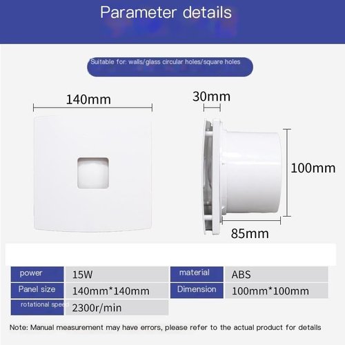 Bathroom Exhaust Automatic Fan for Wall and WIndow,Super Quiet Bathroom Motion Sensor and Delay Time Exhaust Fan with O Ring White(15W)