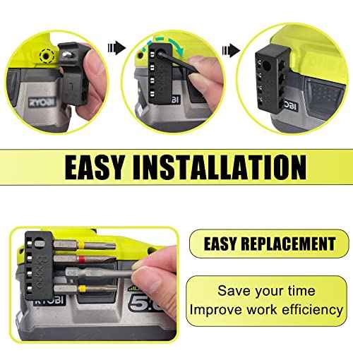 Magnetic 1/4-Inch Hex Bit Holders fit for Ryobi 18v Drill,Hex Screw Bit Storage on Side of Power Drill,Keep Bits Within Reach, Left Side