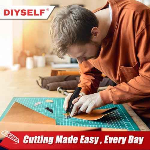 DIYSELF Box Cutter Blades, 50 Pack SK2 Utility Razor Blades Refills, Heavy Duty Utility Knife Blades for Box Cutter, Razor Blades Replacement with Plastic Case, Utility Knife Blades Refills
