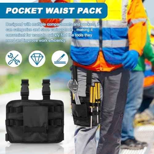 Tool Pouch, Multifunctional Leg Bag with Belt Clip, Leg Pocket Pouch, Utility Mini Tool Organizer Pouch for Men, Electrician, DIY, Automotive, Craftsman, Carpenter, Plumbers