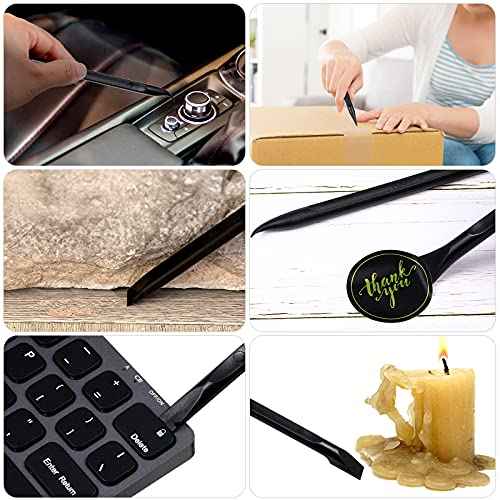 9 Pieces Plastic Scraper Tool Scratch Free Crevice Cleaning Sticker Remover Tool Multipurpose Non Scratch Scrapers for Tight Spaces, Kitchen, Crevices, Auto Detailing, Paint