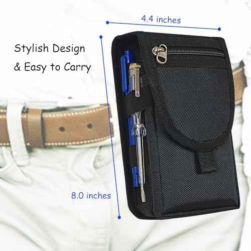 Belt Tool Pouch,Tactical Utility Pouch, Heavy-Duty Nylon EDC Multitool Organizer,Cell Phone Holder, Multi-Pockets Tool Holster Sheath Bag for Electricians Handymen Work Maintenance Dailylife Hiking