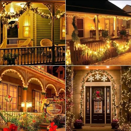 Joomer Solar Fairy String Lights 80FT 240LED Warm White 2-Pack, Outdoor Waterproof Garden Decor