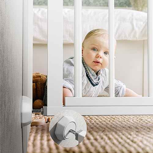 ICERO Baby Gate Wall Protector - Protect Walls & Doorways from Pet & Dog Gates - Pressure Mounted Gates Work on Stairs - Gates Wall Cups - 4 Pack - White