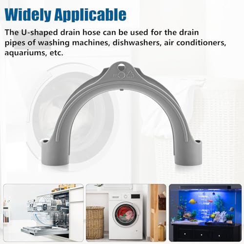 U Shape Washer & Dishwasher Drain Hose Hook - PVC Holder