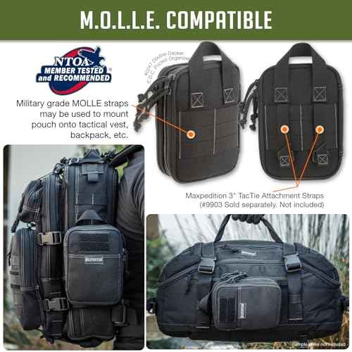 MAXPEDITION Double-Decker EDC Pocket Organizer (5¡± x 2.5¡± x 7¡±) EDC Pouch, Tactical Tool Pouch for Organization, MOLLE Accessories for Everyday Carry, 0247