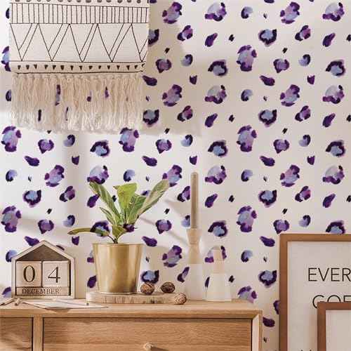 6 Sheets 180 Pcs Purple Leopard Print Wall Stickers, sacinora Animal Spot DIY Speckles Wall Decal Removable Vinyl Peel and Stick for Living Room Bedroom Playroom Furniture Refrigerator Home Decoration