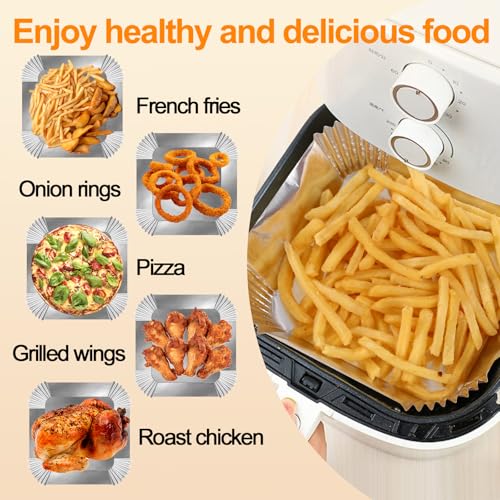 Air Fryer Liners, 100Pcs Aluminum Foil Air Fryer Disposable Paper Liner