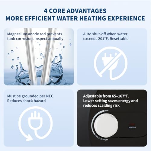 Garvee 4 Gallon Mini Electric Under Sink Water Heater - Instant Hot Water Tank