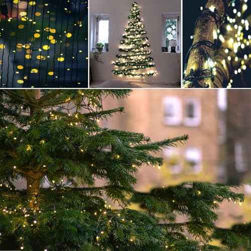 Connectable 240LED 88Ft 13Modes Christmas Lights Outdoor Indoor | Extendable Green Wire Christmas String Lights with Timer | Twinkle Fairy Light Plug in for Xmas Tree Garden Decor Party (Warm White)