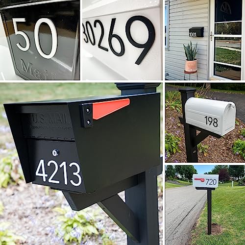 White 3D Acrylic House Numbers for Exterior, Custom Size & Installation