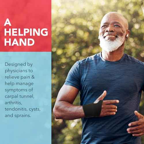 Dr. Arthritis Essentials Wrist Brace for Support & Pain Relief ? Adjustable Wrist Wraps for Stability & Comfort ? Ideal for Recovery, Work, Sports, and Everyday Use (Black Single)