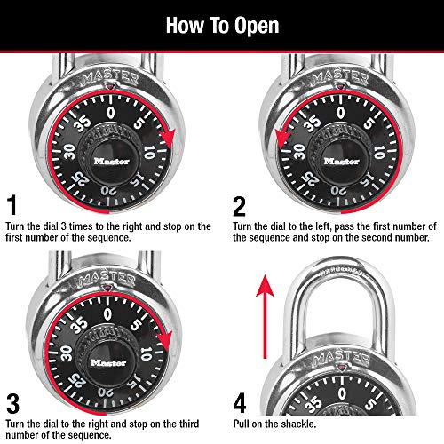 Master Lock 1500T Combination Padlock 2-Pack Black Indoor Locker Locks