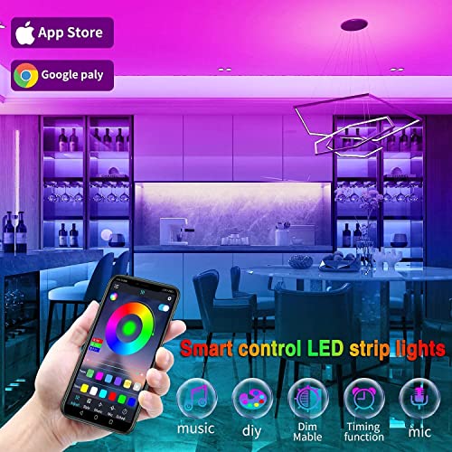 Tenmiro RGB 100FT Led Strip Lights for Bedroom Music Sync & App Control