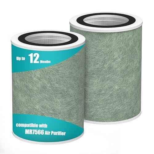 MR7566 Activated Carbon HEPA Replacement Filter Compatible with MORENTO MR7566 Air Purifier, 4-in-1 Filtration System, H13 True HEPA MR7566-WF Replacement Filter (2 Pack)
