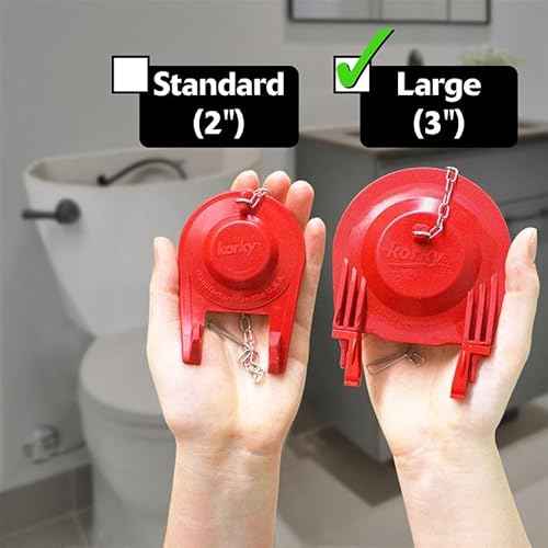 Korky 3060BP Universal Toilet Flapper Replaces Most Large 3-Inch Flappers - Long Lasting Rubber - Easy to Install - Made in USA, Red