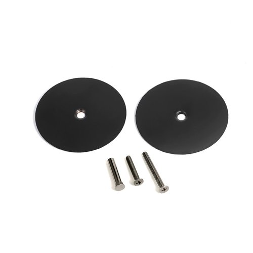 NAUBEA 1 Pack Door Knob Hole Cover Plate Matte Black Deadbolt Cover Plate 2 5/8" Diameter Round Door Hole Filler Plate, 1" and 1.5" Screws, Repair Locks and Doors Hole for Home Security