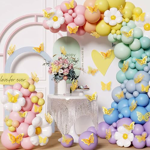 A-Gold 96PCS 3D Butterfly Wall Decor for Cake and Room Decoration