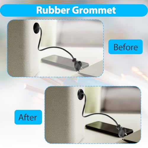 6 Pcs Rubber Grommets for Wiring 1-1/2 Inch Drill Hole Cable Protector