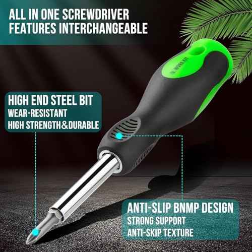 16-in-1 Multi-bit Screwdriver Set Tool All in One, Portable Multi-Purpose Screwdriver, Slotted/Philips/Pozi/Torx/Square,Nut Driver