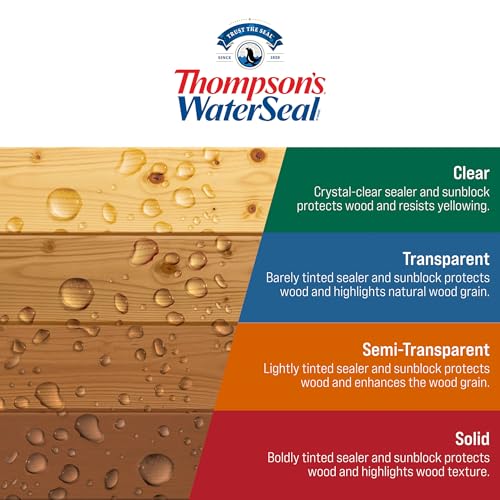 Thompson's WaterSeal Clear Wood Sealer - 1 Gallon Exterior Waterproofing