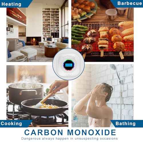Carbon Monoxide Detectors, Portable CO Alarm Detector with LCD Display and Sound Warning, Replaceable Battery Powered for Home, Travel